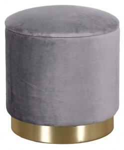 POUF CONTENITORE ROTONDO IN VELLUTO GRIGIO SCURO