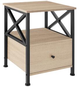 Tectake 404733 comodino falkirk 40x41,5x55,5cm - industriale legno chiaro, rovere sonoma