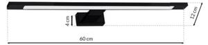 Illuminazione a LED per specchio da bagno SHINE LED/12W/230V 60 cm IP44 nero
