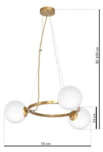 Lampadario a sospensione con filo VIENNA 3xE14/40W/230V oro