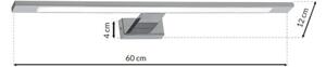 Applique LED per specchio da bagno SHINE, 12W/230V, 60 cm, IP44, cromo lucido