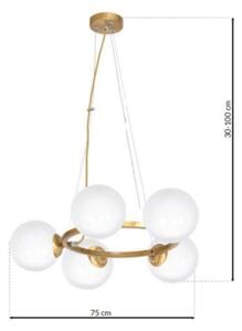 Lampadario a sospensione con filo VIENNA 5xE14/40W/230V oro