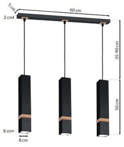 Lampadario a sospensione con filo VIDAR 3xGU10/25W/230V nero