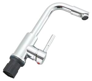 Rubinetto per lavabo, con beccuccio girevole a 360°, compatibile con acqua calda e fredda, finitura in nichel spazzolato, finitura in nichel spazzolato