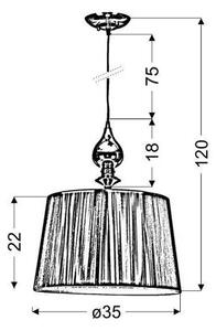 Lampadario a sospensione con filo GILLENIA 1xE27/60W/230V
