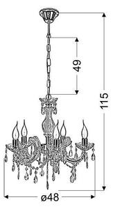 Lampadario a sospensione con catena MARIA TERESA 5xE14/40W/230V