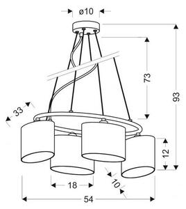 Lampadario a sospensione con filo BAN 4xE14/40W/230V