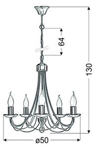 Lampadario a sospensione con catena MUZA 5xE14/40W/230V