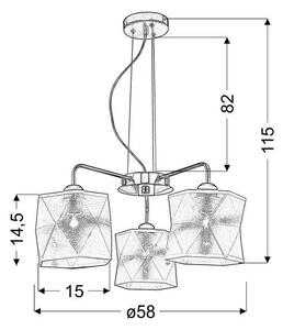 Lampadario a sospensione con filo NOSJA 3xE27/40W/230V