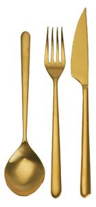 Servizio servire 3 pezzi linea ice oro Linea Ice Oro in Acciaio Inossidabile, colore Oro Satinato, Lavorazione della supperficie con impiantazione di Titanio PVD