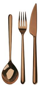 Servizio pesce 24 pezzi linea bronzo Linea Bronzo in Acciaio Inossidabile, colore Bronzo, Lavorazione della supperficie con impiantazione di Titanio PVD