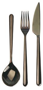 Servizio servire 3pezzi linea oro nero Linea Oro Nero in Acciaio Inossidabile, colore Canna di Fucile, Lavorazione della supperficie con impiantazione di Titanio PVD