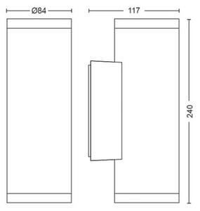 Philips 17463/30/P7 - LED RGB Lampada da esterno Hue APPEAR 2xLED/8W/230V IP44