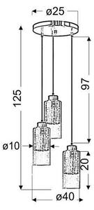 Lampadario a sospensione con filo LIBANO 3xE27/60W/230V