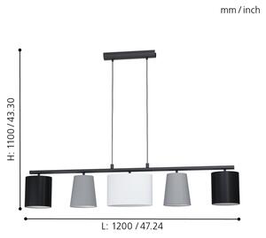 Eglo 98588 - Lampadario a sospensione con filo ALMEIDA 5xE14/25W/230V