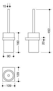 Portaspazzolino Hewi System 100 Cromo/Vetro Satinato