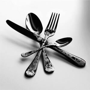 Servizio 20 pezzi venere oro nero Venere Oro nero in Acciaio Inossidabile, colore Canna di Fucile, Lavorazione della supperficie con impiantazione di Titanio PVD