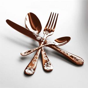 Servizio 20 pezzi Venere Bronzo in Acciaio Inossidabile, colore Bronzo, Lavorazione della supperficie con impiantazione di Titanio PVD