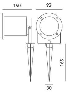 Lampada LED da esterno BLAKE 2 GU10/6W/230V IP65