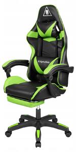 Kruger&Matz KM0790 Sedia da gioco con poggiapiedi GX-150, nera e verde