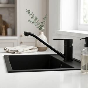 Miscelatore da cucina monocomando, finitura nera, modello Casa BL-1203-CS, marca Aquanello