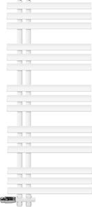 Radiatore da bagno LuxeBath Design, 500x1200 mm, bianco, set di collegamento termostatico tramite attacco a pavimento, senza elemento riscaldante