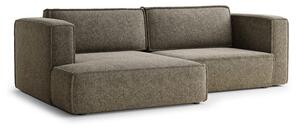 Divano angolare marrone allungabile/con contenitore (con penisola a sinistra/con chaise lounge) con rivestimento in ciniglia Velto – Maison de Rêve