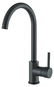 Rubinetto da cucina, forma ad arco alto, rotazione a 360 gradi, colore nero A, colore nero A