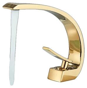 Miscelatore per lavabo, struttura in ottone, finitura lucida, color oro
