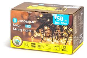 Aigostar - LED Solare catena decorativa 50xLED/8 funzioni 12m IP65 bianco caldo