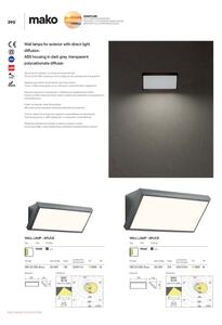 Redo 90159 - Applique da parete LED per esterni MAKO LED/12W/230V IP65