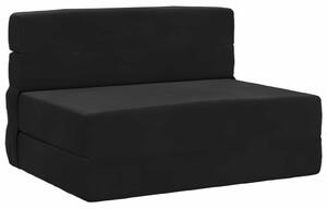 Divano Letto Pieghevole Nero 100 x 80 x 60 cm Tessuto