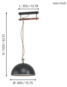 Eglo 43396 - Lampadario sospeso con cavo HODSOLL 1xE27/40W/230V