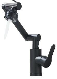 Miscelatore per lavabo, con rotazione di 1080°, comando monoleva, colore nero