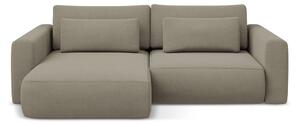Divano angolare marrone chiaro allungabile/con contenitore (con penisola a sinistra/con chaise lounge) Kapua – Makamii