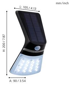 Eglo 98758 - Lampada solare a LED con sensore LAMOZZO LED/2W/3,7V 1200 mAh IP44