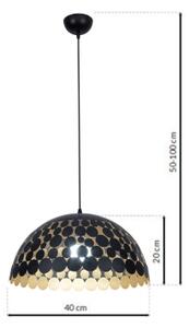 Lampadario a sospensione con filo LISA BLACK 1xE27/60W/230V