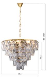 Lampadario di cristallo a sospensione con catena CHELSEA 6xE14/40W/230V
