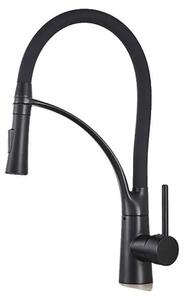 Miscelatore da cucina, con erogatore estraibile, design moderno, colore nero