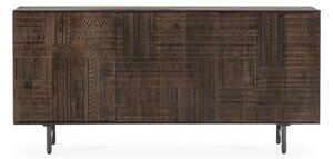 Cassettiera marrone scuro in mango massiccio 160x75x40 cm Kalai – MOME