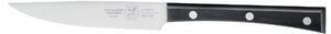 Coltello bistecca stretto cm 13, colore nero, manico in resina acetalica nera set da 4 pezzi in confezione regalo