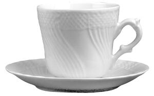 Tazza da caff� con piatto in porcellana bianca 6 pezzi CONCHIGLIA CL 10 in lavabile in lavastoviglie