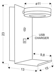 Applique LED con caricabatteria COMPACT LED/4W/230V