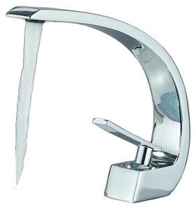 Miscelatore per lavabo, struttura in ottone, superficie lucida, finitura cromata