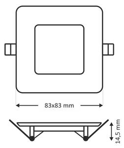 Lampada LED da incasso SQUARE LED/3W/230V 4200K 8,3x8,3 cm bianco