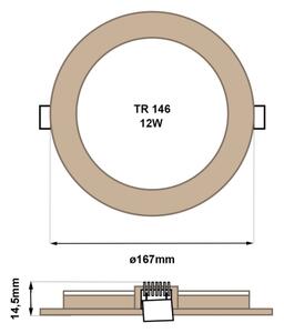 Lampada LED da incasso CIRCLE LED/12W/230V 4200K diametro 16,7 cm marrone