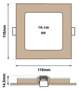 Lampada LED da incasso SQUARE LED/6W/230V 4200K 11,8x11,8 cm marrone