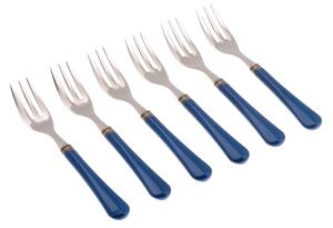 Forchettine da Dolce set da 6 pezzi GIULIETTA in acciaio inox 18/10 manico in metacrilato spessore 1,5 mm colorato Blu