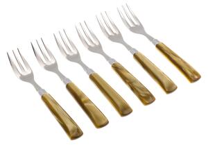 Forchettine da Dolce set da 6 pezzi GIADA in acciaio inox 18/10 manico in metacrilato spessore 2,5 mm colorato verde oliva
