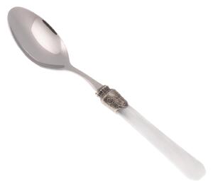 Cucchiaino da Caff� Modello Penelope Set di 6 Pezzi in acciaio 18.10 Lunghezza 26 cm manico in PPMA lavabile in lavastoviglie colore Bianco